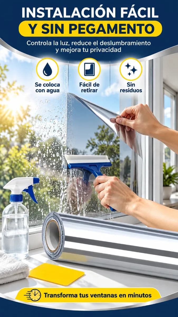 Vinil Espejo para Ventanas – ¡Más Privacidad, Menos Calor y Protección Solar!
