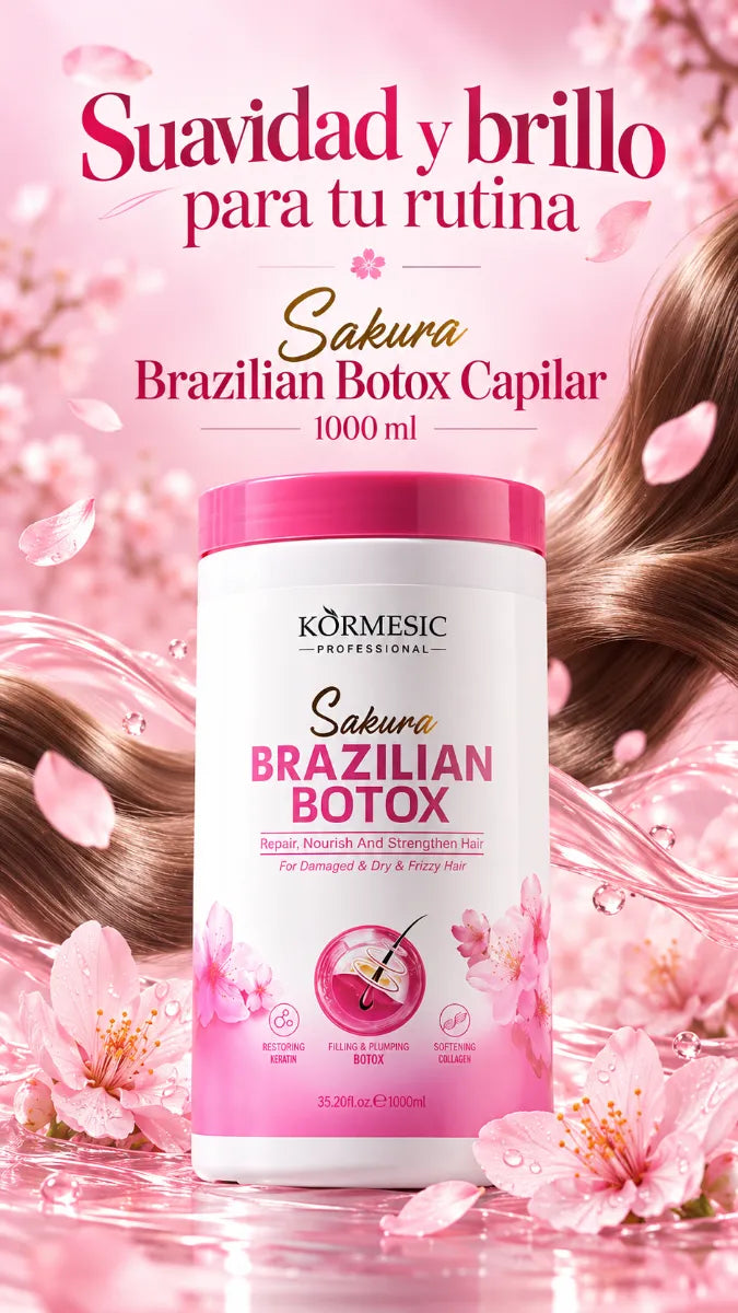 💖 Botox Capilar Sakura Brazilian 1000 ml | ¡Cabello Suave, Brillante y Sin Frizz!
