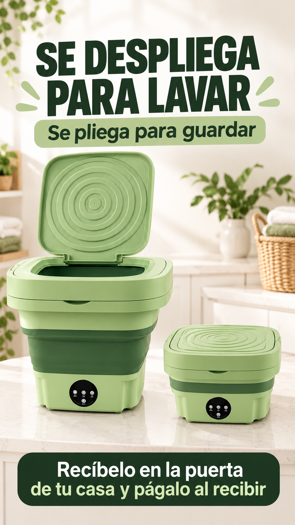 🫧 Lavadora Portátil Plegable | ¡Lava tu Ropa Fácilmente y Ahorra Espacio en Casa!