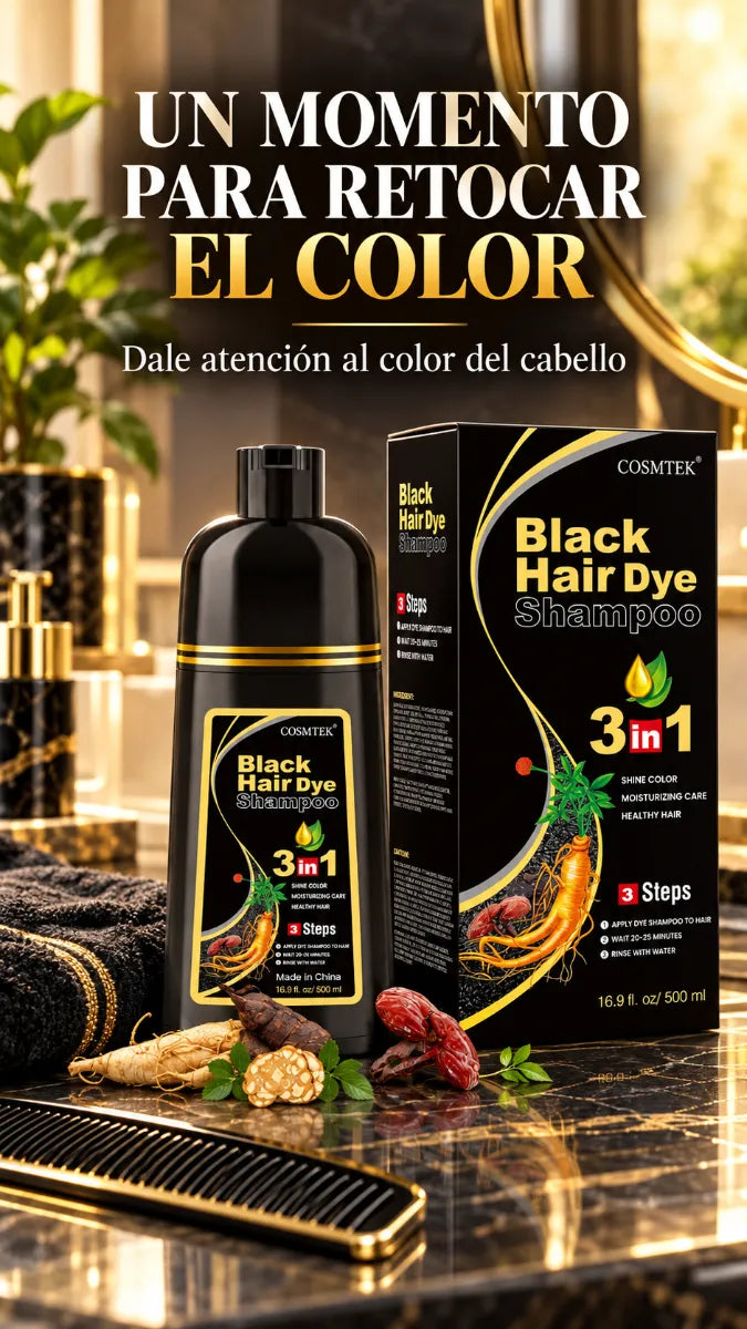 shampoo con tinte cubre canas negro🖤cup