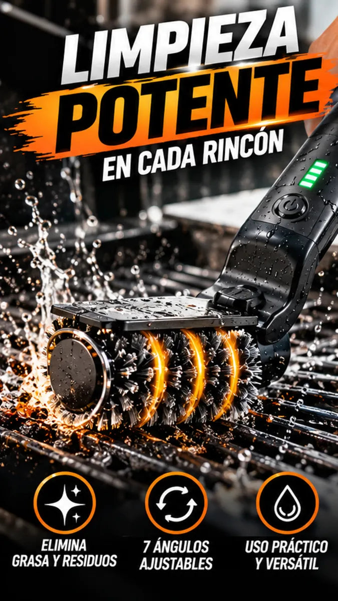 GRILLFLEX™ | Cepillo Eléctrico para Limpiar Parrillas y Asadores