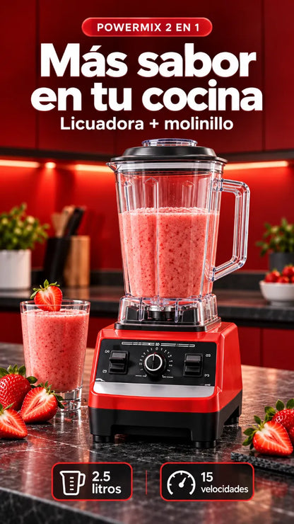 🥤 PowerMix 2 en 1: ¡Licuados, Salsas y Bebidas con Hielo en un Solo Equipo!