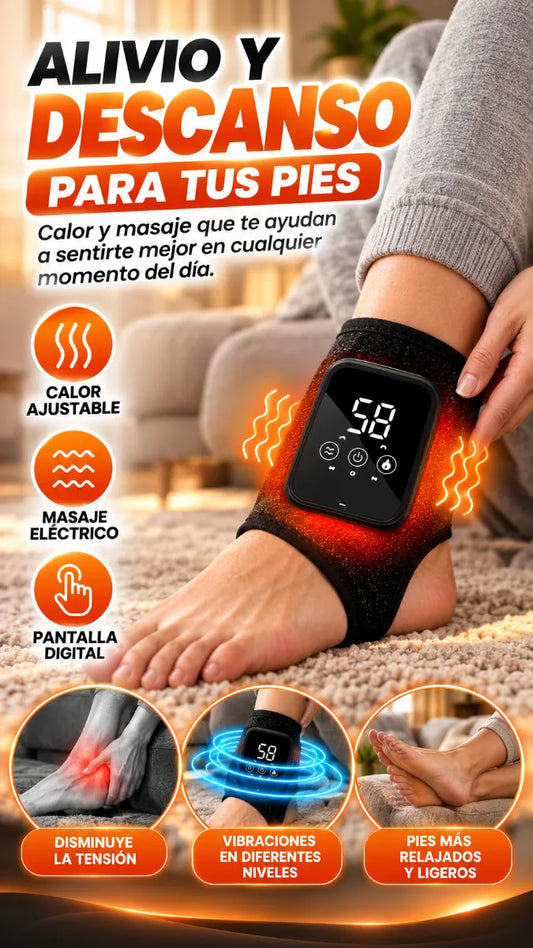 🔥 Tobillera Eléctrica con Calor y Masaje – Recargable y Ajustable