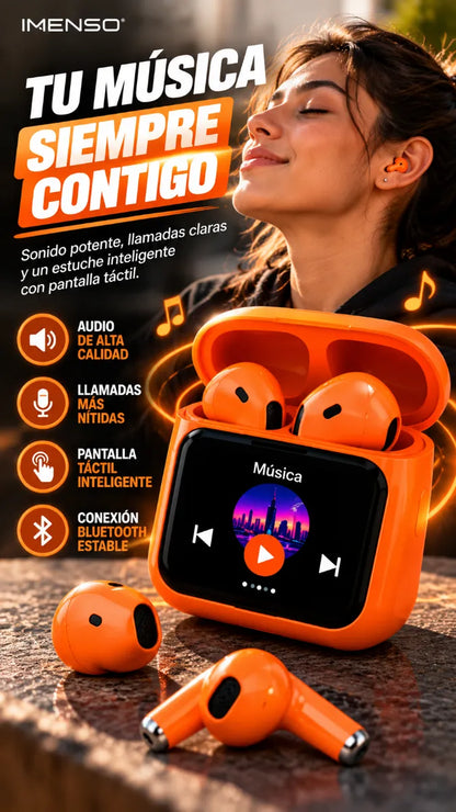 🎧 Audífonos Bluetooth IMENSO con Pantalla Táctil Inteligente