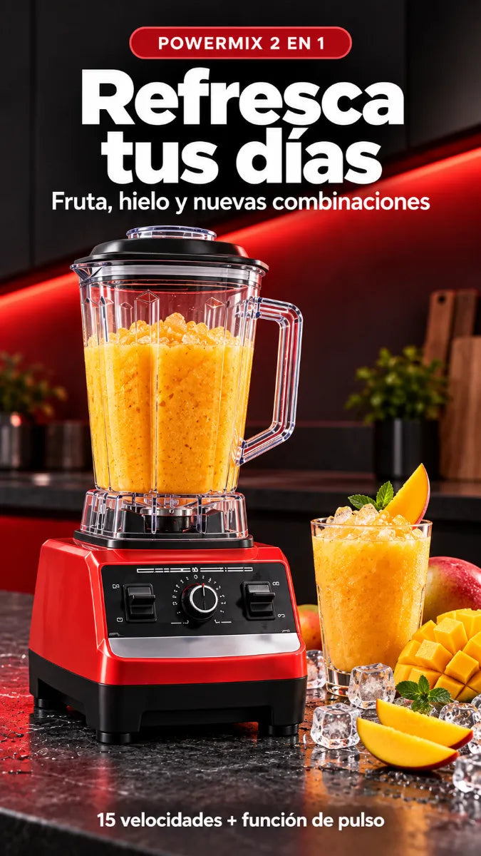 🥤 PowerMix 2 en 1: ¡Licuados, Salsas y Bebidas con Hielo en un Solo Equipo!