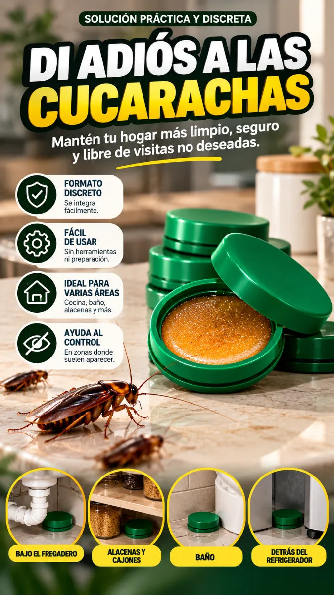 Cebo Repelente para Cucarachas – 12 Piezas | Control Práctico para tu Hogar