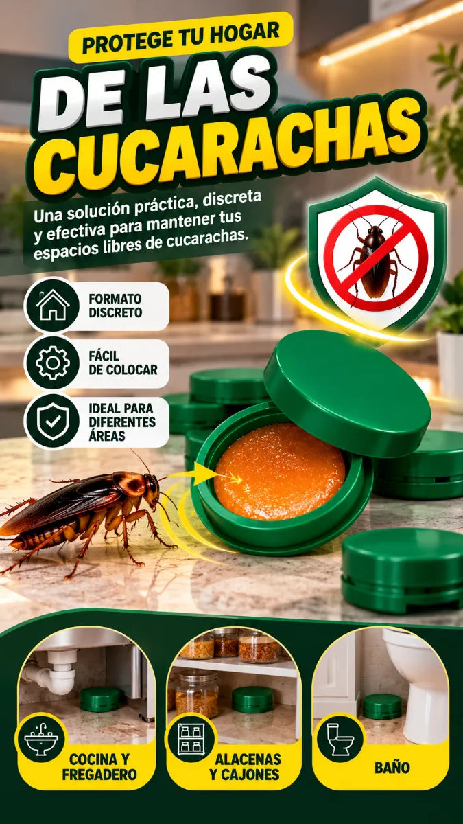 Cebo Repelente para Cucarachas – 12 Piezas | Control Práctico para tu Hogar