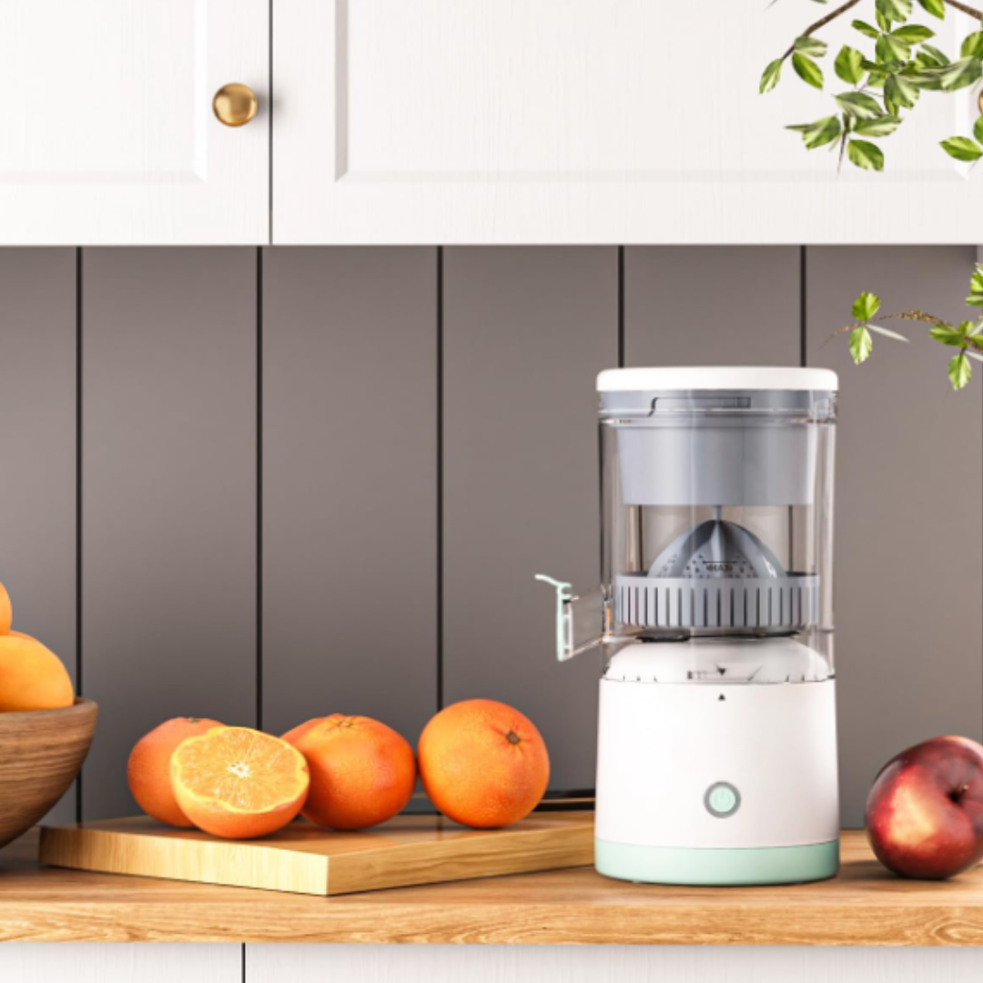 Exprimidor Eléctrico Inalámbrico FrescoGo | Jugo Fresco, Cero Esfuerzo