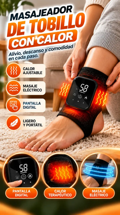 🔥 Tobillera Eléctrica con Calor y Masaje – Recargable y Ajustable