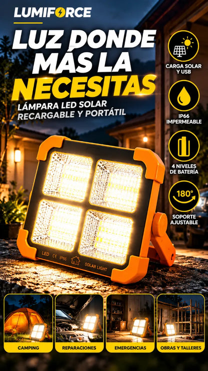 🔦 Reflector Solar LED de 100W – ¡Iluminación Potente para Cualquier Emergencia!