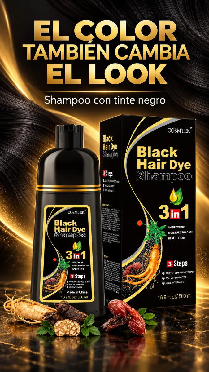 shampoo con tinte cubre canas negro🖤cup