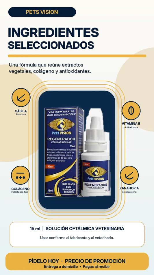 RCO Pets Vision Revital Cell 15 ml 👁️ | Gotas para el Cuidado Ocular de tu Mascota