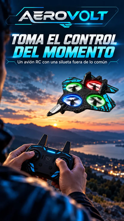 AEROVOLT ✈️ Avión de Combate RC con Control Remoto y Luces LED