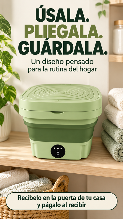 🫧 Lavadora Portátil Plegable | ¡Lava tu Ropa Fácilmente y Ahorra Espacio en Casa!