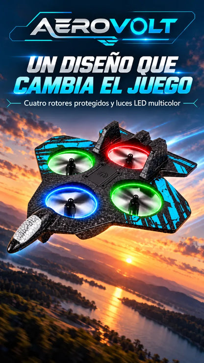 AEROVOLT ✈️ Avión de Combate RC con Control Remoto y Luces LED