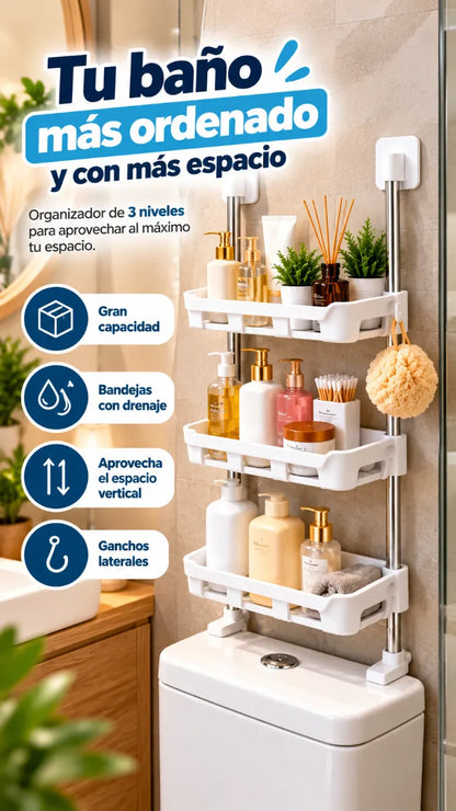 BAÑOVA™ | Organizador de Baño de 3 Niveles – ¡Más Espacio y Menos Desorden!