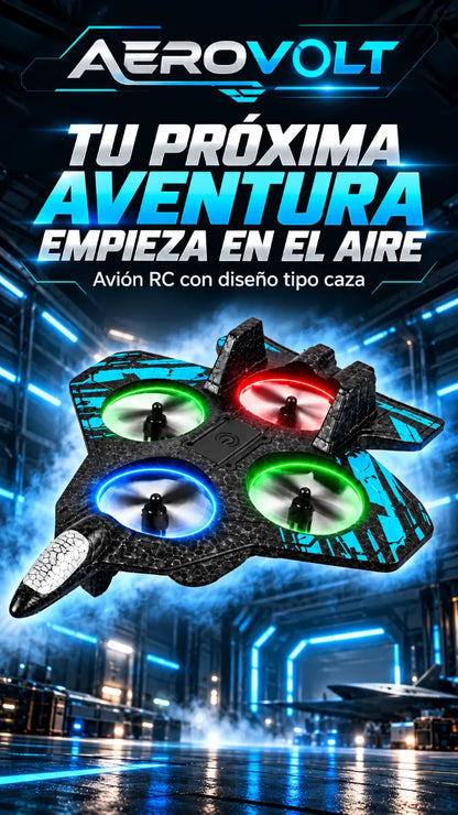 AEROVOLT ✈️ Avión de Combate RC con Control Remoto y Luces LED