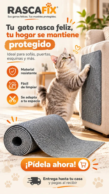 🐱 RASCAFIX™ | Protector Rascador Adhesivo para Gatos – ¡Adiós a los Muebles Arañados!