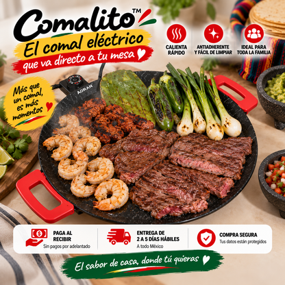 Comal Eléctrico 30 cm™ | Cocina y Calienta Directo en tu Mesa 🌮🔥